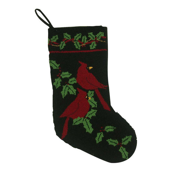 Three Posts™ Handmade Hooked Cardinal Christmas Stocking & Reviews